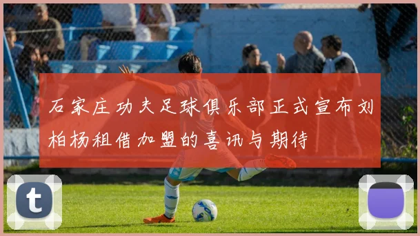石家庄功夫足球俱乐部正式宣布刘柏杨租借加盟的喜讯与期待